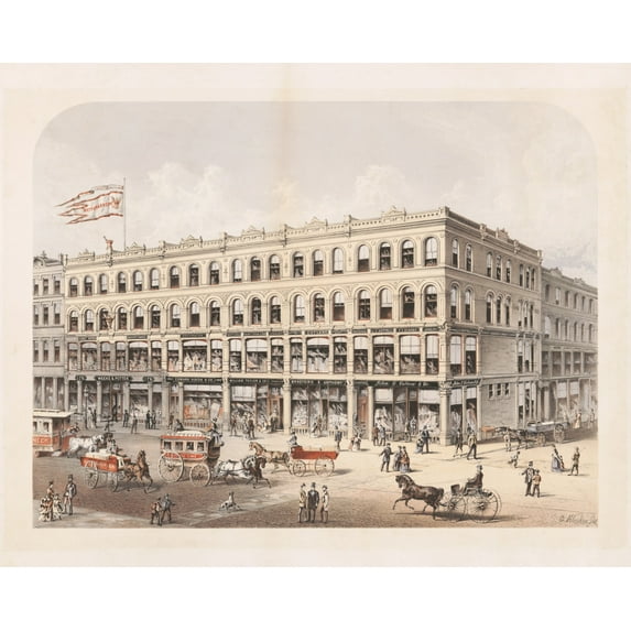 Print: Washington Street, Boston, Massachusetts, 1874