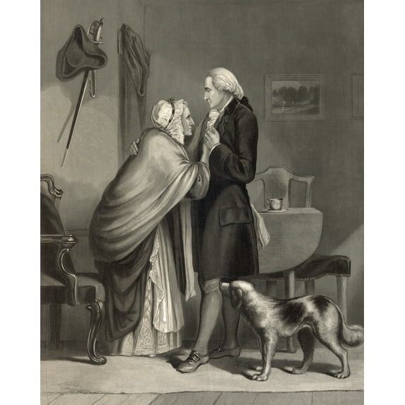 Print: Washington's Last Interview With His Mother, 1860