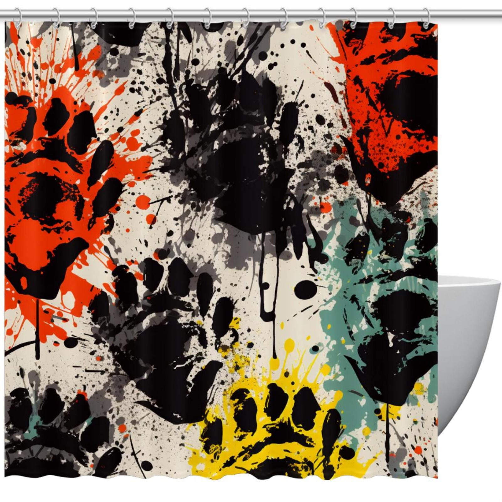 Marshmallow Colorful Pattern Print Bathroom Shower Curtain