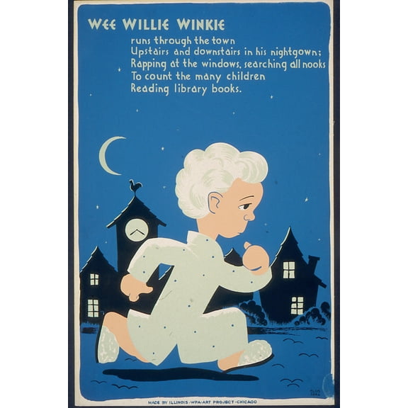 Print: Wee Willie Winkie Runs Through The Town To Count The Many Children