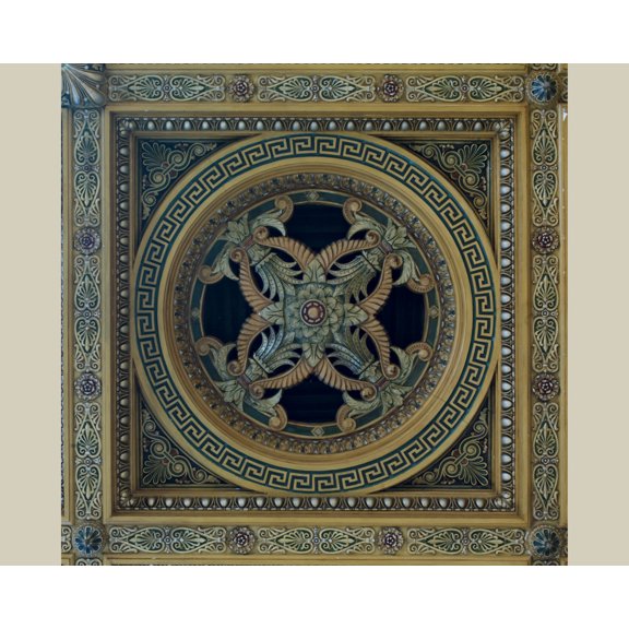 Print: West Courtroom, Ceiling Detail, Birch Bayh Federal Building