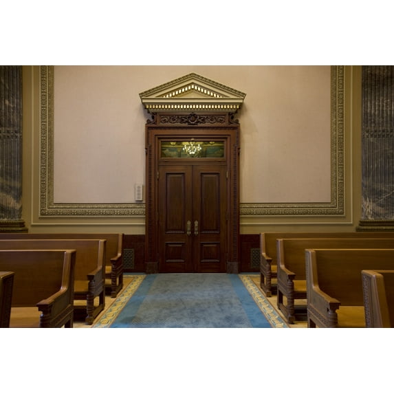Print: West Courtroom, Jury Room Door, Howard M. Metzenbaum U.S