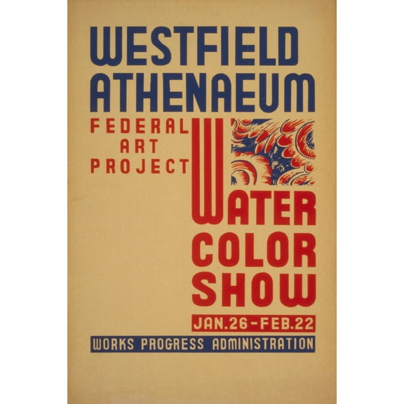 Print: Westfield Athenaeum - Federal Art Project Water Color Show, 1936