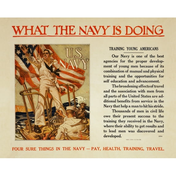 Print: What The Navy Is Doing - Training Young Americans Four Sure Things
