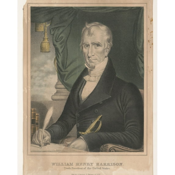 Print: William Henry Harrison: Ninth President Of The United States, circa