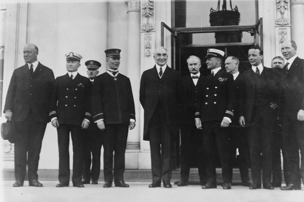 Print: With Members Of The Cabinet Congratulating Congressional Medal Of