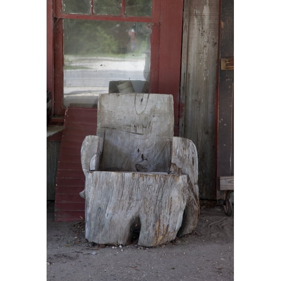Print: Wood Chair At A Gas Station In Historic Stockton, Alabama, 2010