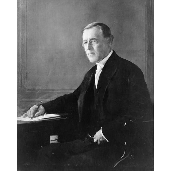 Print: Woodrow Wilson, Three-Quarters Length Portrait, Seated, Facing