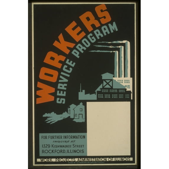 Print: Workers Service Program Rockford, Illinois, 1941