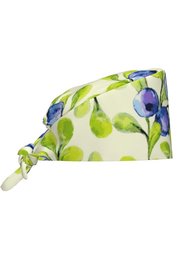 Print Working Cap Breathable Unisex Elastic Bandage Tie Back Hats Scrub Nursing Doctor Surgeon Cap