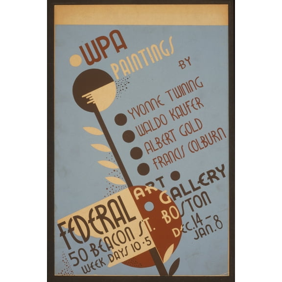 Print: Wpa Paintings By Yvonne Twining, Waldo Kaufer, Albert Gold, And