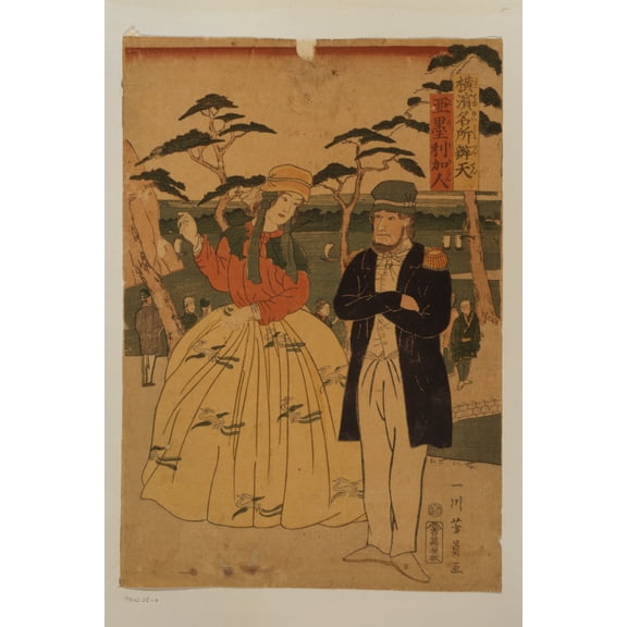 Print: Yokohama Meisho Benten: Amerikajin, 1861