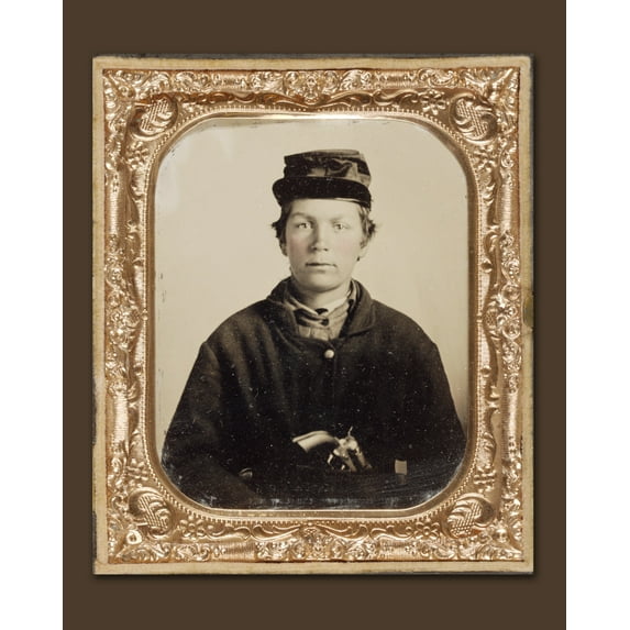 Print: Young Civil War Soldier In Union Uniform And Forage Cap With