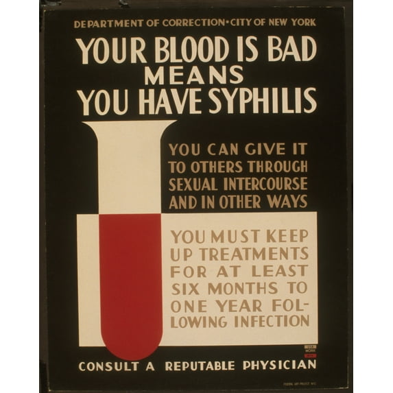 Print: Your Blood Is Bad Means You Have Syphilis You Can Give It To Others