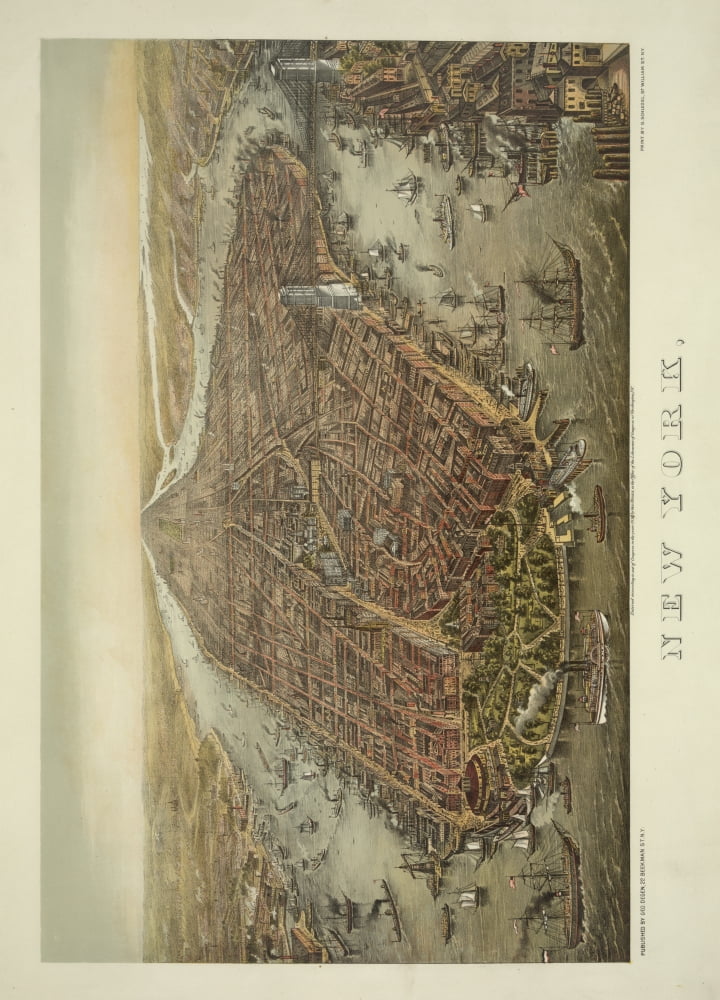 Print c1873 New York 1 Canvas Art - George Schlegel (18 x 24)