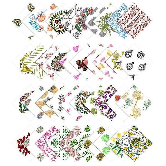 Print Precut 5-inch Cotton Fabric Quilting Squares Charm Pack DIY Patchwork Sewing Craft