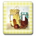 thumbnail image 1 of 3dRose, Print of Country Mason Jam Jar On Yellow Checks, double toggle switch, 1 of 1