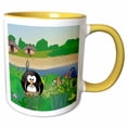 thumbnail image 1 of Print of Kawaii Hawaiian Penguin And Parrot 15oz Two-Tone Yellow Mug mug-204005-13, 1 of 3