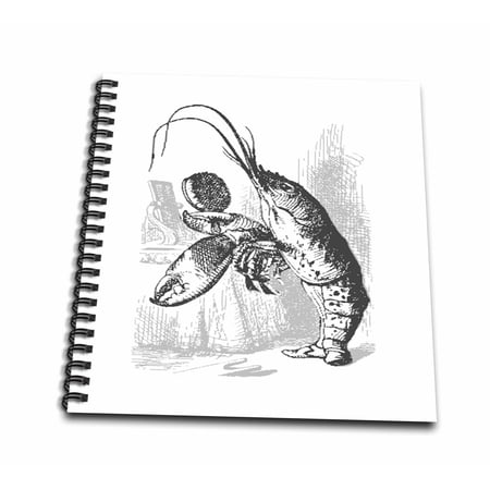 3dRose, Print of Lobster From Alice In Wonderland, Mini Notepad 4 x 4 inch