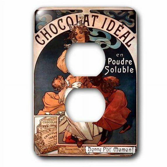 3dRose, Print of Muchas Chocolate Ad, 2 plug outlet cover