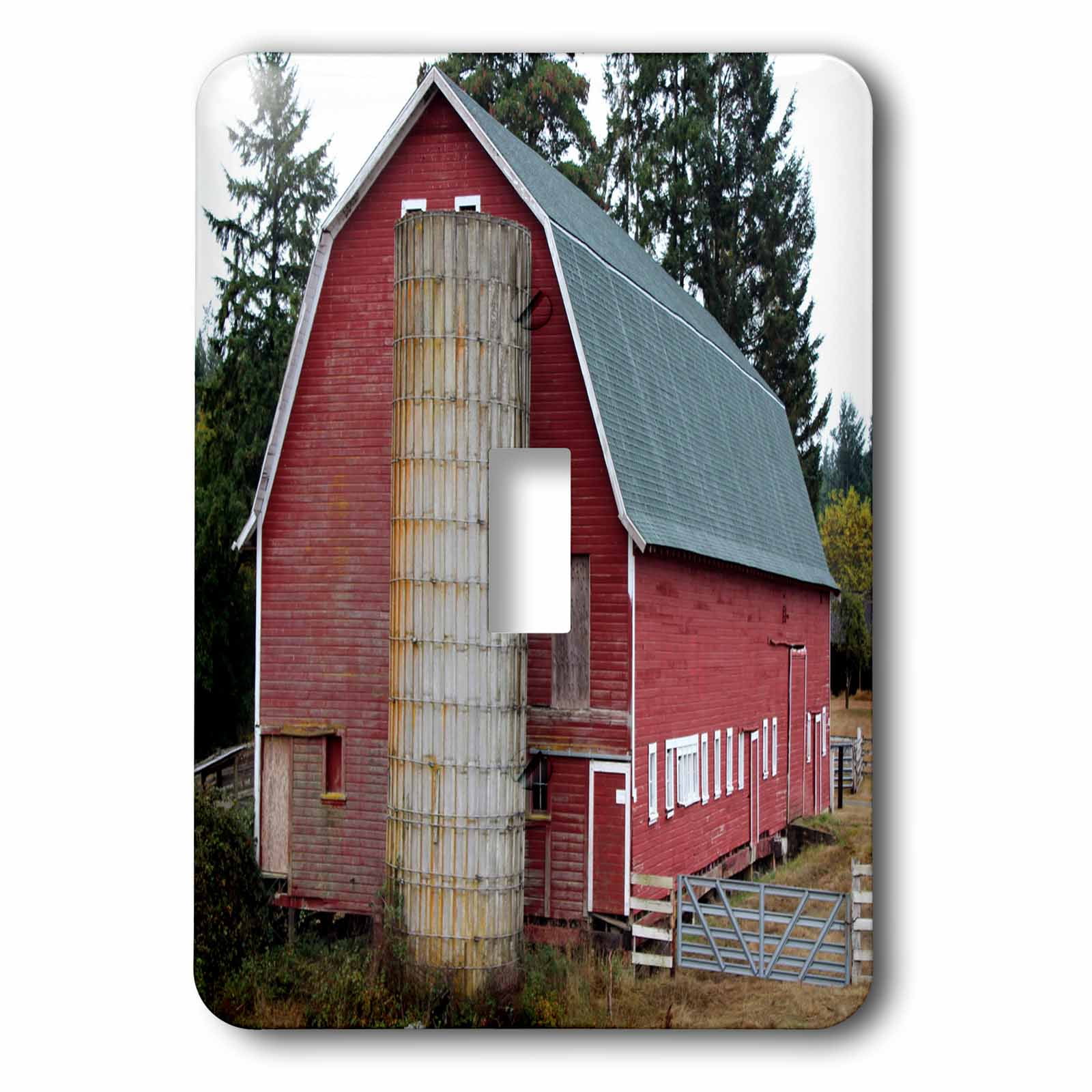Print of Red Country Barn And Silo single toggle switch lsp-212579-1 ...