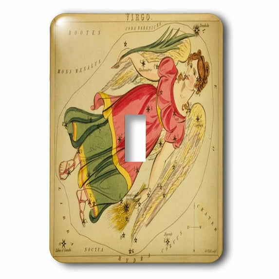 3dRose, Print of Vintage Virgo Astrological Sign, single toggle switch