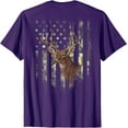 thumbnail image 1 of (Print on Back) American Flag Deer Hunting Camo Softstyle Unisex T-Shirt,Purple Color,Size YS, 1 of 5