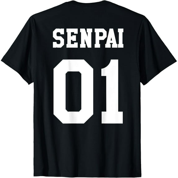 (Print on Back) Senpai 01 Otaku Anime Softstyle Unisex T-Shirt,Black Color,Size 3XL