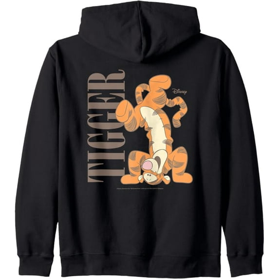 (Print on Back) Winnie the Pooh - Muted Tigger Puillover Hoodie for Men Women Kids,Sand Color,Size 2XL