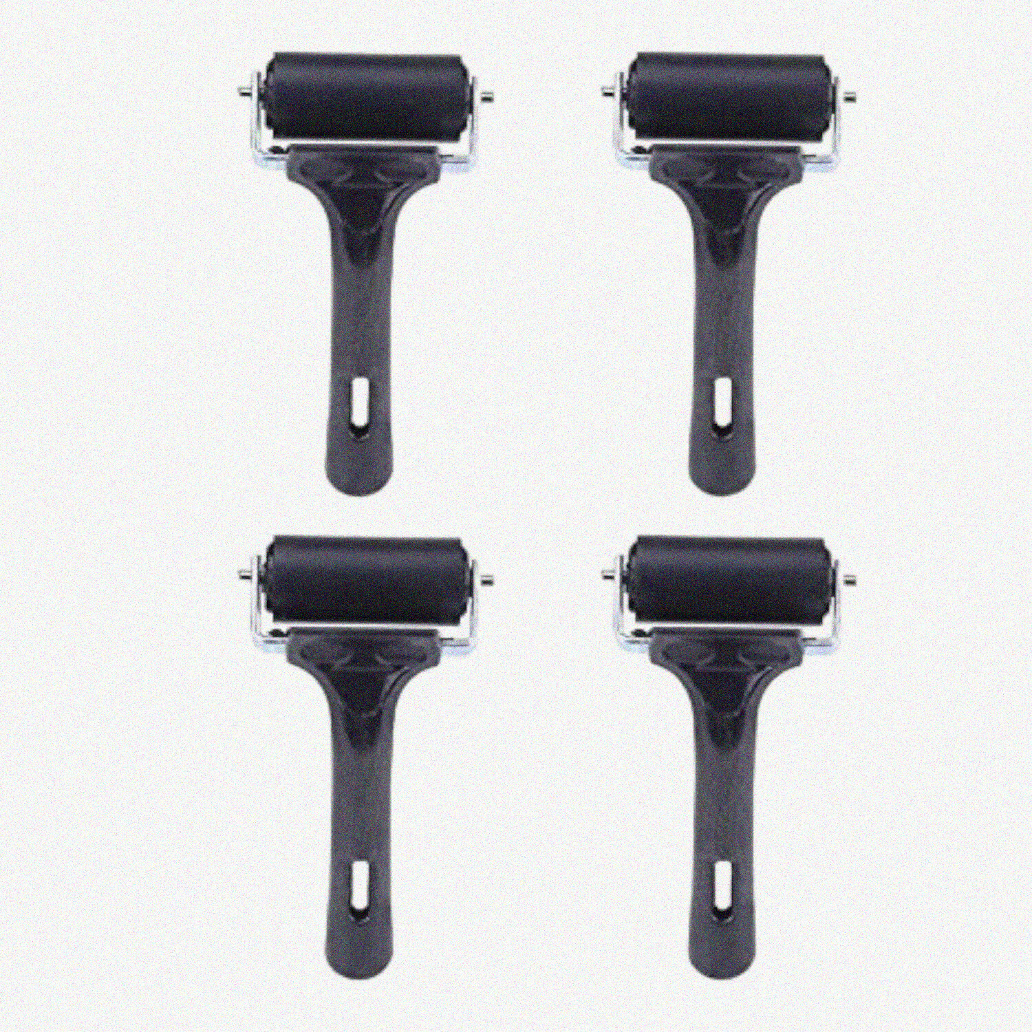 PrintPro Roller Kit 4 Pack Rubber Brayer Roller for Printmaking, Wallpaper Stamping, Gluing