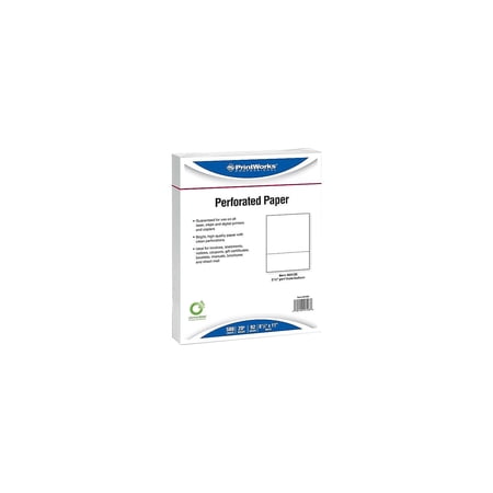 Paris Corp 04128 Perforated Paper, 92 Bright, Perforated 3.5" From Bottom, 8.5 X 11, White, 500 Sheets/ream, 5 Reams/carton