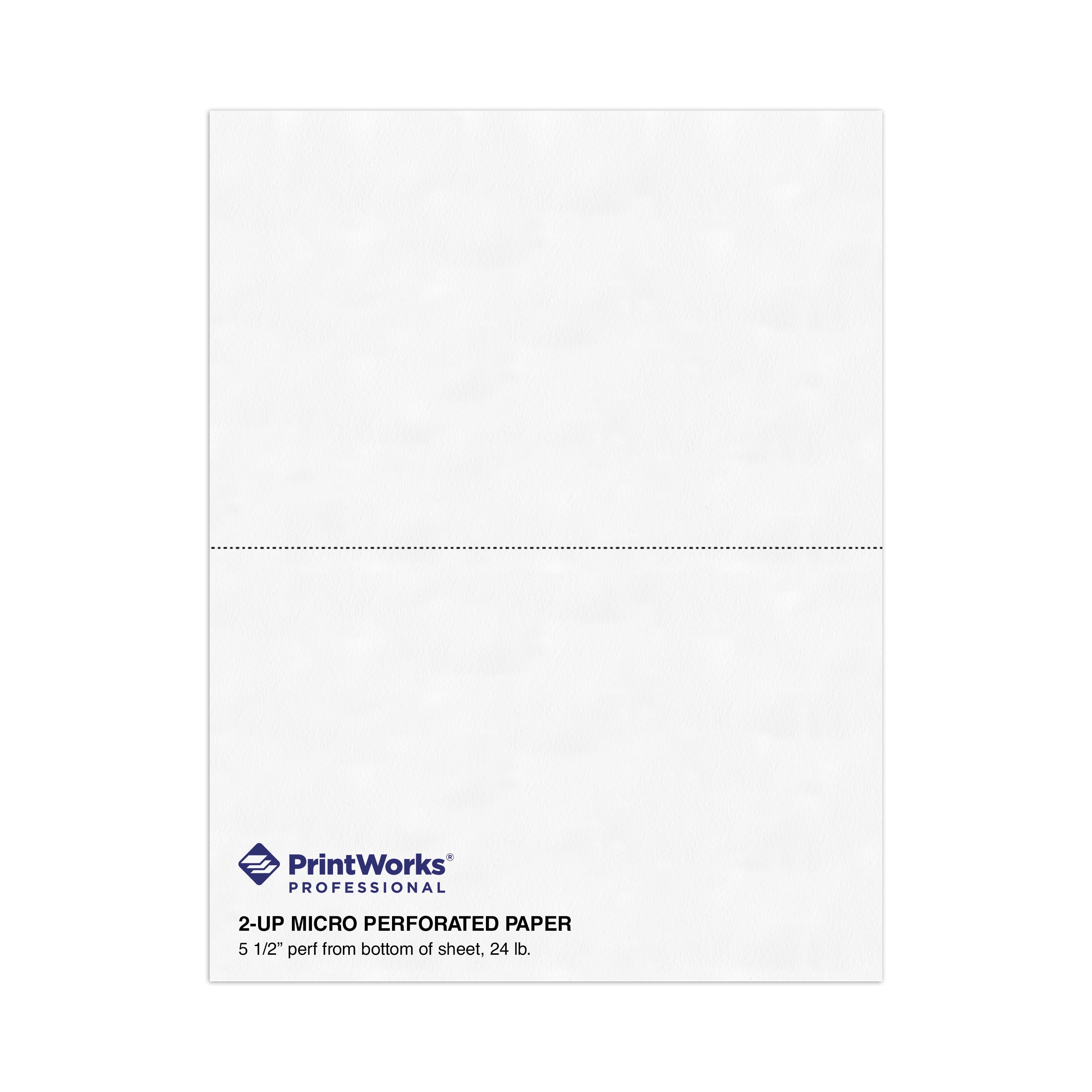PrintWorks Professional Half Sheet Perforated Paper 8.5” x 11