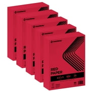 PrintWorks Premium Bright Red Colored Paper 8.5" x 11" - 24 lb/89 gsm - 2500 Sheets - Made in the USA - FSC® Certified - Acid-Free & Fade-Resistant - Printer Compatible (00105)