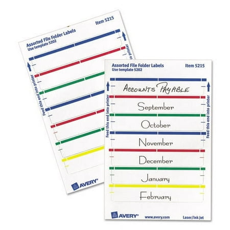 Printable 4" X 6" - Permanent File Folder Labels, 0.69 X 3.44, White, 7/sheet, 36 Sheets/pack, (5215) | Bundle of 2 Packs