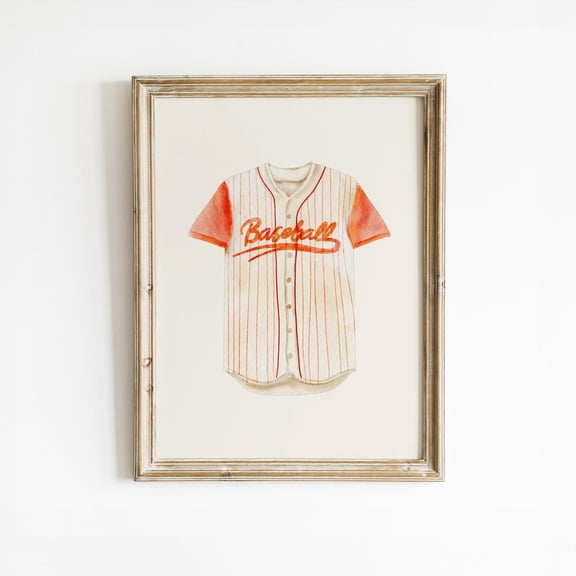 Printable Baseball Jersey Art: Vintage Style - Boys Room Decor, Unframed Canvas 8x10in