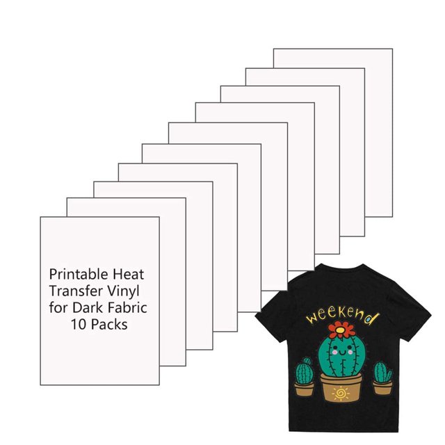 Printable Heat Transfer Vinyl Paper Inkjet Printer Iron on HTV for Dark Printable Heat Transfer Vinyl Paper Inkjet Printer Iron on HTV for Dark