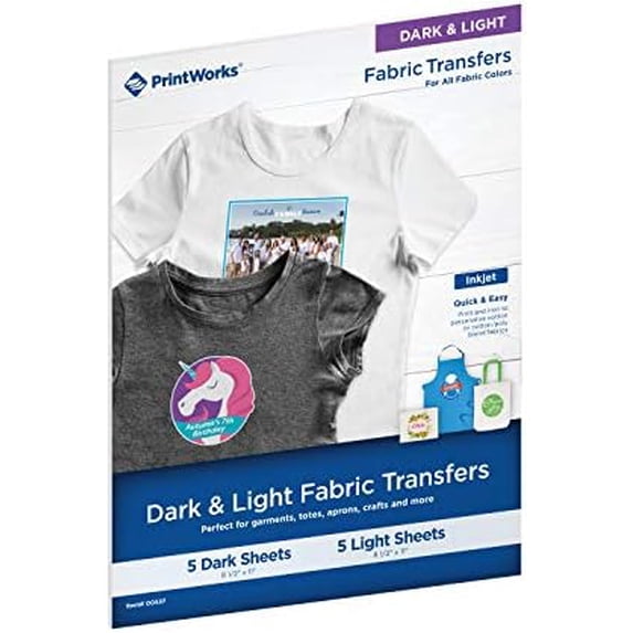 Printable Iron on Heat Transfer Paper for Dark &amp; Light Fabrics &amp; T ...