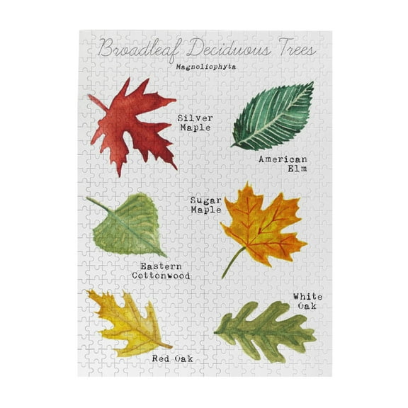 Printable Leaf Art - Leaf Identification - Leaf Print Wall Art - Tree Art Puzzle - Homeschooling Decor - Homeschool Printables,Jigsaw Puzzle 500 Puzzle Pieces,Puzzle Enthusiasts