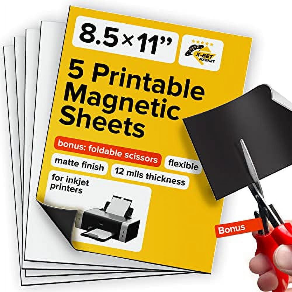Printable Magnetic Sheets - Each 8.5â€ x 11â€ - Flexible Magnet