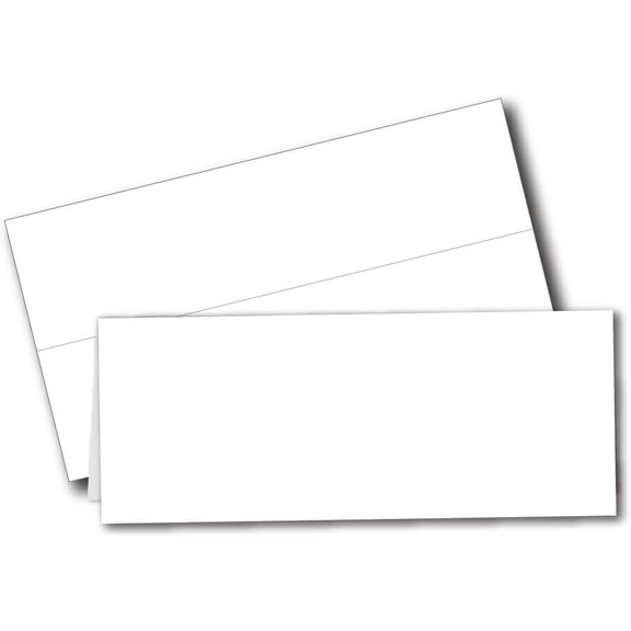 Printable Name Tent Cards - Large 3-1/2" x 11" - Blank Folding Paper for Place Cards/Table Cards - White 80lb Cover - 25 Pack