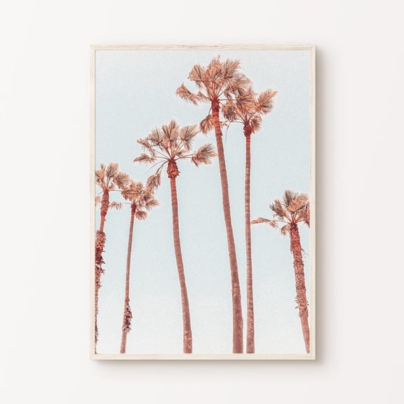 Printable Palm Tree Pastel Coastal Tropical Miami Beach Graphic Poster Unframed Paper Print