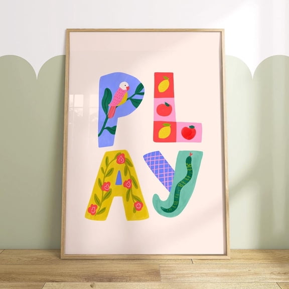 Printable Play Bedroom Nursery Children's Playgroup Wall Decor, Unframed Paper Poster 8x10in