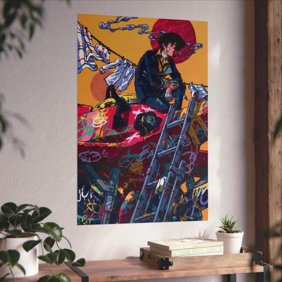 Space Bounty Hunter Illustration Spike Spiegel Cowboy Bebop Anime Poster Print Wall Art Decor 8x12 UNFRAMED