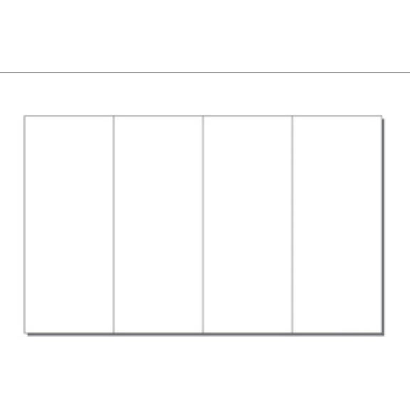 Printable Quad-Fold Mailer (3.5"x 8.5", Folded), on 8.5"x 14" Wh Vlm- 250 Sheets