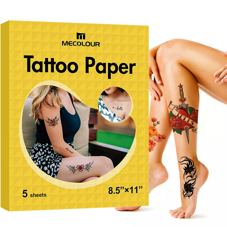 INKJET Printable Temporary Tattoo Paper 5 Sh 8.5”x11” Pack, Long Lasting  DIY