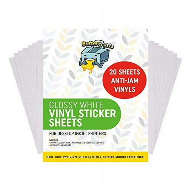 Printable Vinyl for Inkjet Printer (Glossy White Waterproof 20