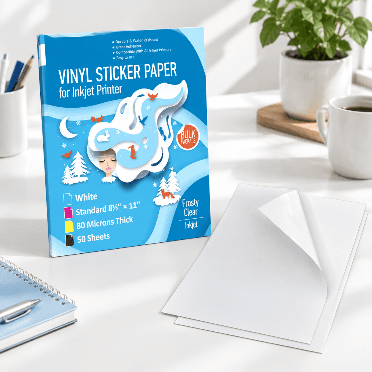 Printable Vinyl Sticker Paper For Inkjet Printer - Frostyr Semi