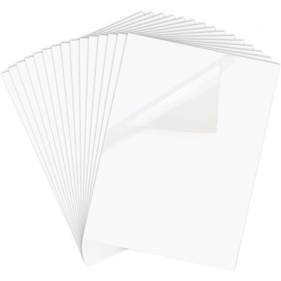 Printable Vinyl Sticker Paper for Inkjet Printer - 8.5 x 11 Inches 15 Sheets Translucent Premium Waterproof Sticker Paper - Dries Quickly and Holds Ink Beautifully