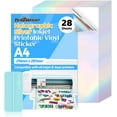 Printable Vinyl Sticker Paper for Inkjet Printer, Holographic Silver