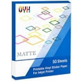Printable Vinyl Sticker Paper for Inkjet Printer Matte Labels 50 Sheets